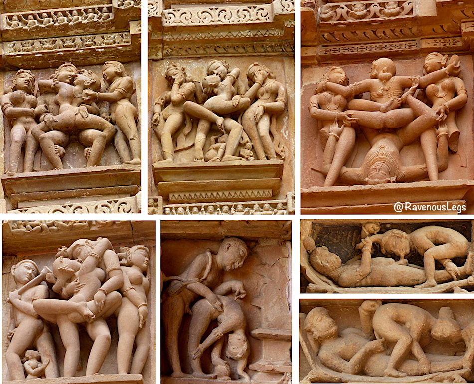 Men and Women in different sexual positions - Khajuraho Temples