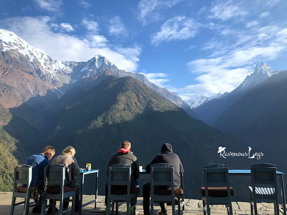 View of the Himalayan Range from Excellent View Top Lodge, Chhomrong - Annapurna Base Camp trail