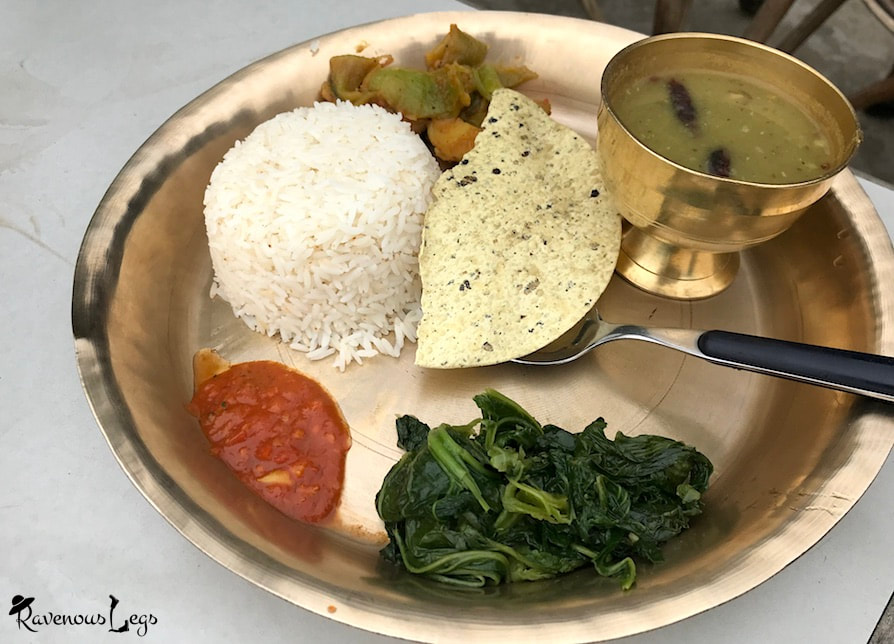 Traditional Nepalese food - Dal Bhat on Annapurna Base Camp trail