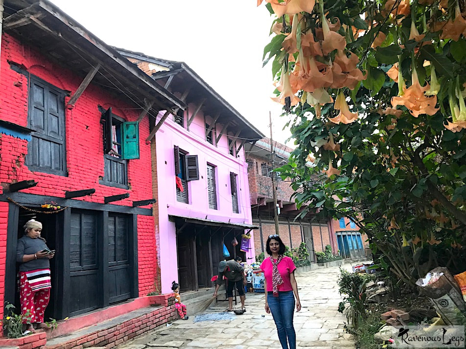 Houses with Newari architecture in Bandipur, Nepal