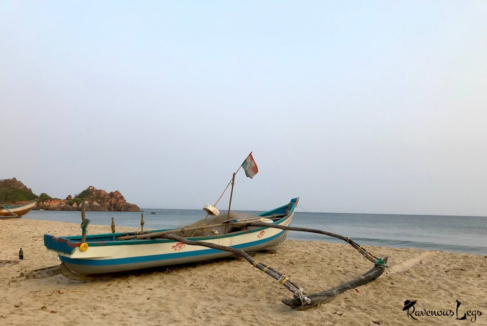 Traditonal fishing boat at Khavane beach, Konkan coast, Maharashtra