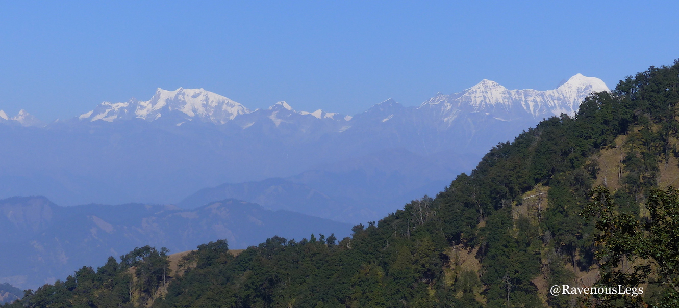 Snow capped mountains view from Nag tibba