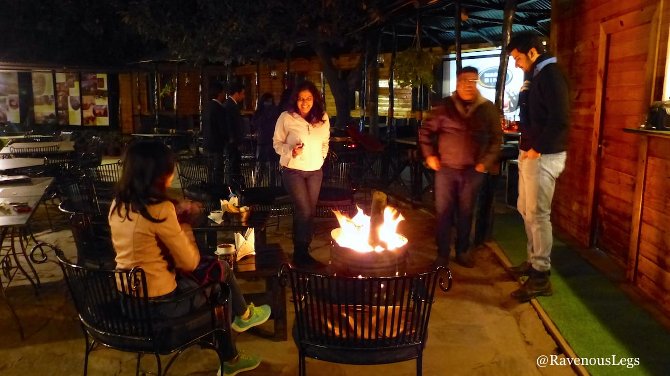 Bonfire at the bar and alfresco dining at Aamod at Shoghi