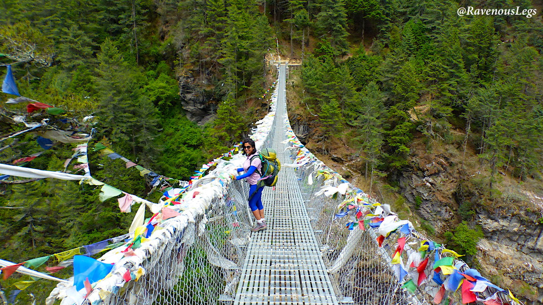 Suspension bridge on way to Namche Bazaar - Everest Base Camp Trek