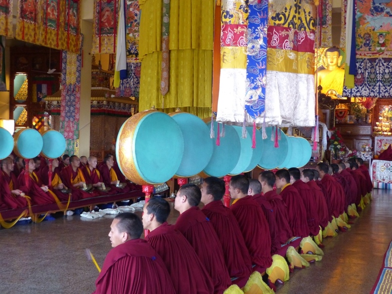 The monks chanting at Gyuto Monastery - Mcleodganj, Dharamsala, Himachal Pradesh