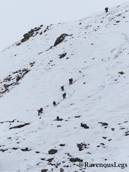 Steep ascend to Rudragaira BC on Auden's Col Trek