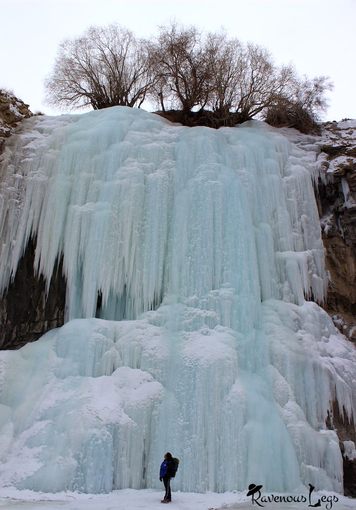 Glamorous Frozen waterfall at Nerak, Chadar Trek, Ladakh