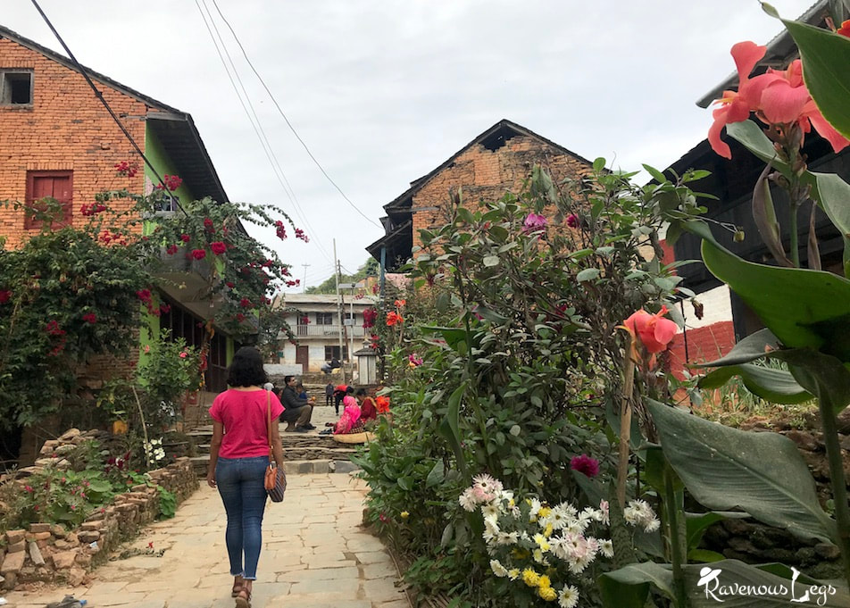 Walking around freely in the lanes of Bandipur, Nepal