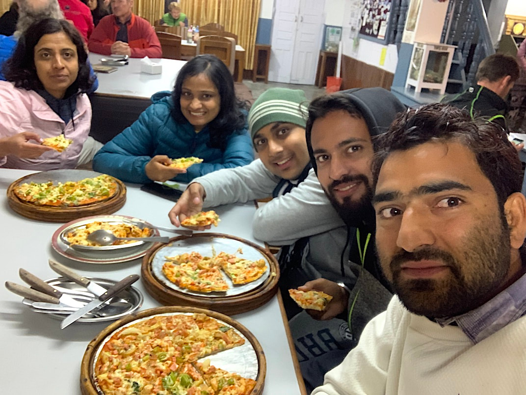 Hot Pizzas at Excellent View Top Lodge & Restaurant, Chhomrong - Annapurna Base Camp trail