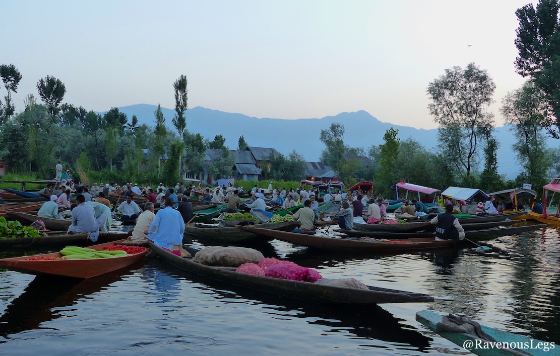 Floating vegetable market on Dal Lake, Kashmir