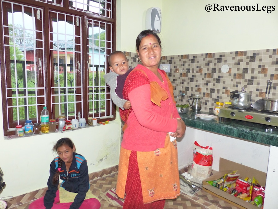 My cook and domestic help in Bir, Himachal Pradesh