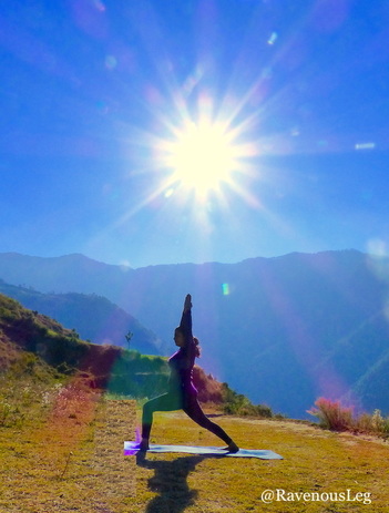 Yoga with the rising sun