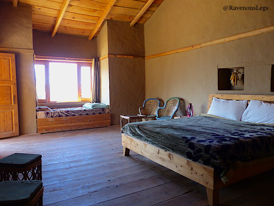 Traditional rooms in The Goat Village, Nag tibba