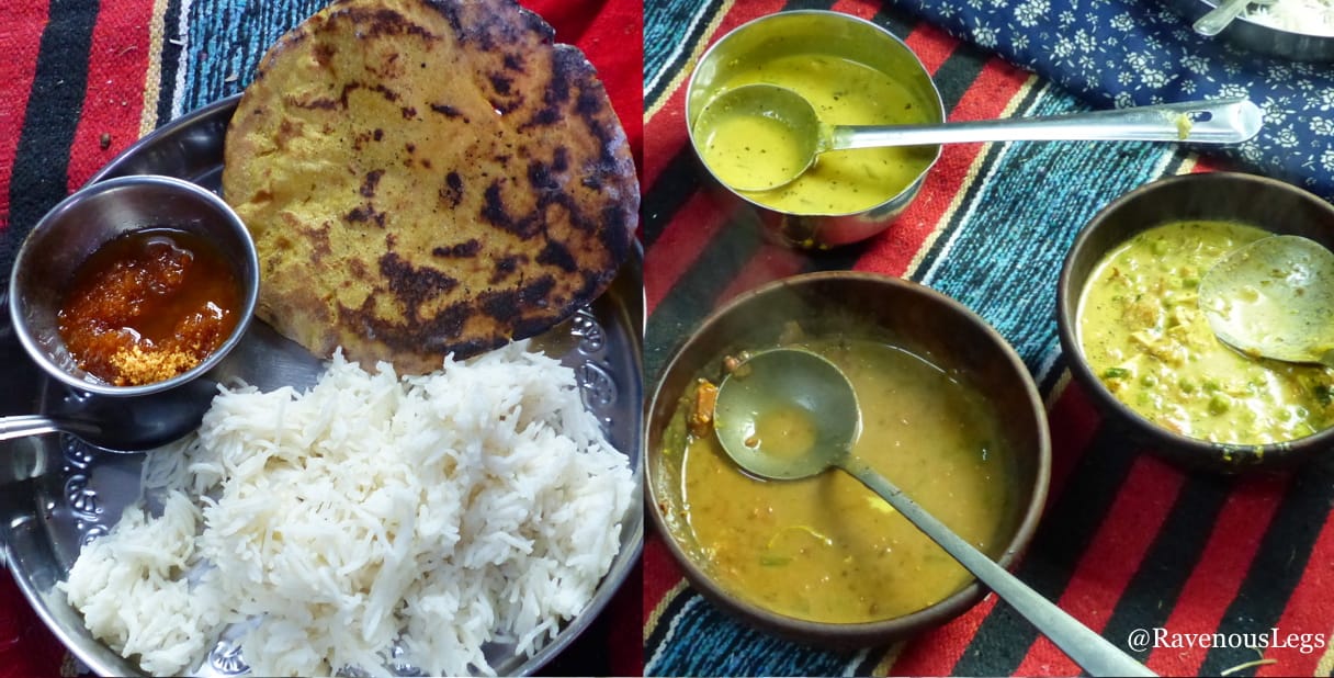 Traditional Himachali food in a village