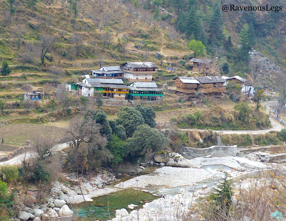 Traditional Himachali houses in Tirthan Valley