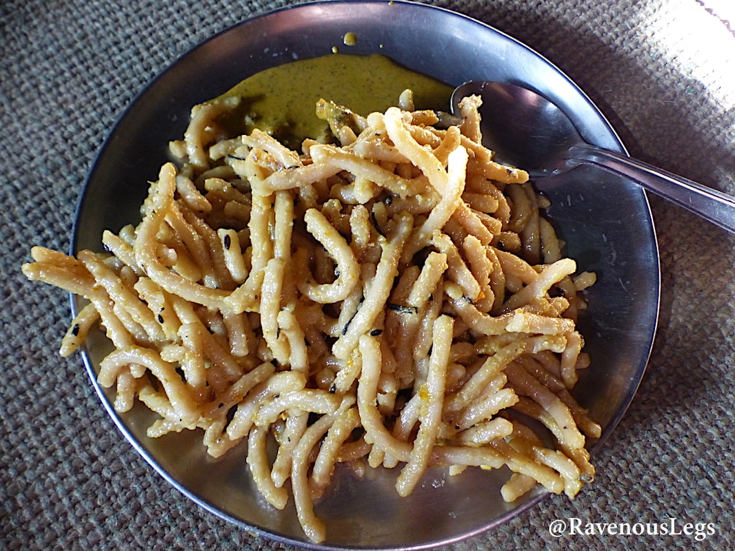 Kumaoni noodles at Kaaphal Hill farmstay, in Chaukori, Uttarakhand