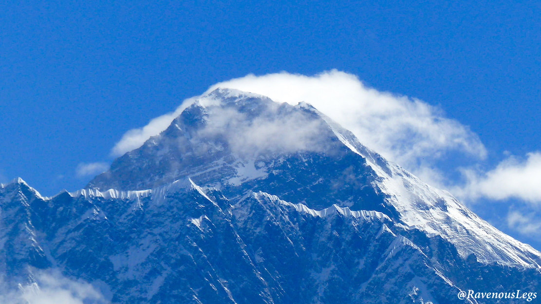 First view of Mount Everest ahead of Namche Bazaar - Everest Base Camp Trek
