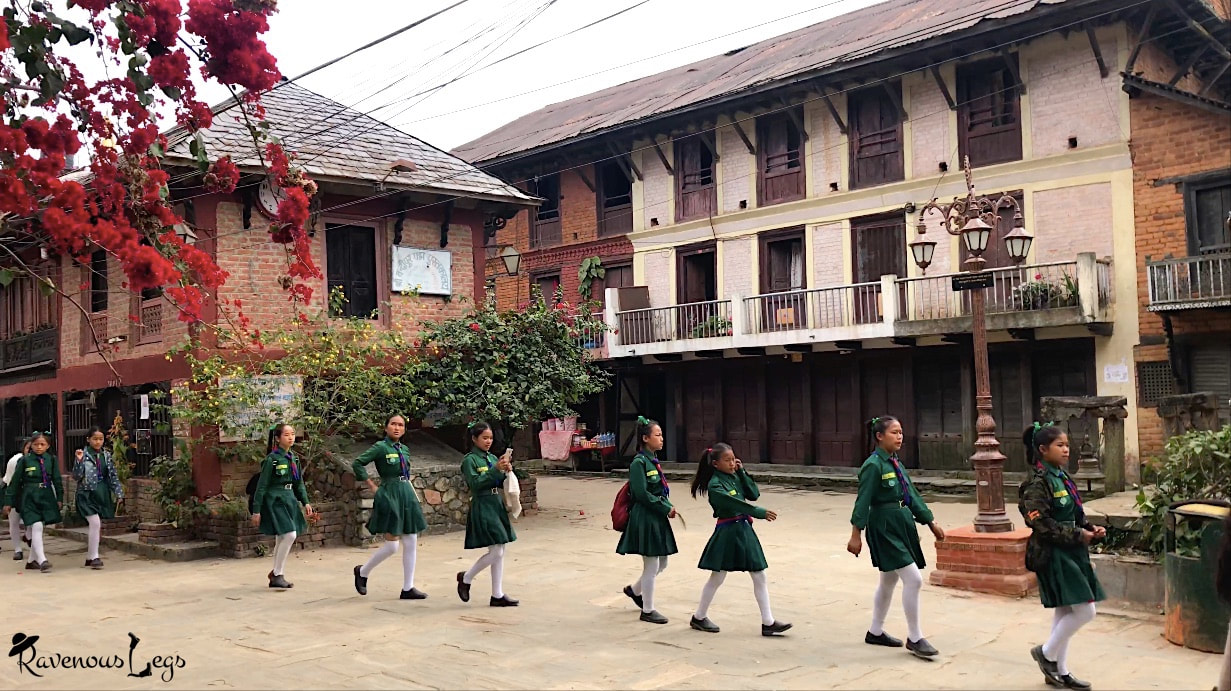 School kids freely walking on the traffic-free lanes of Bandipur!